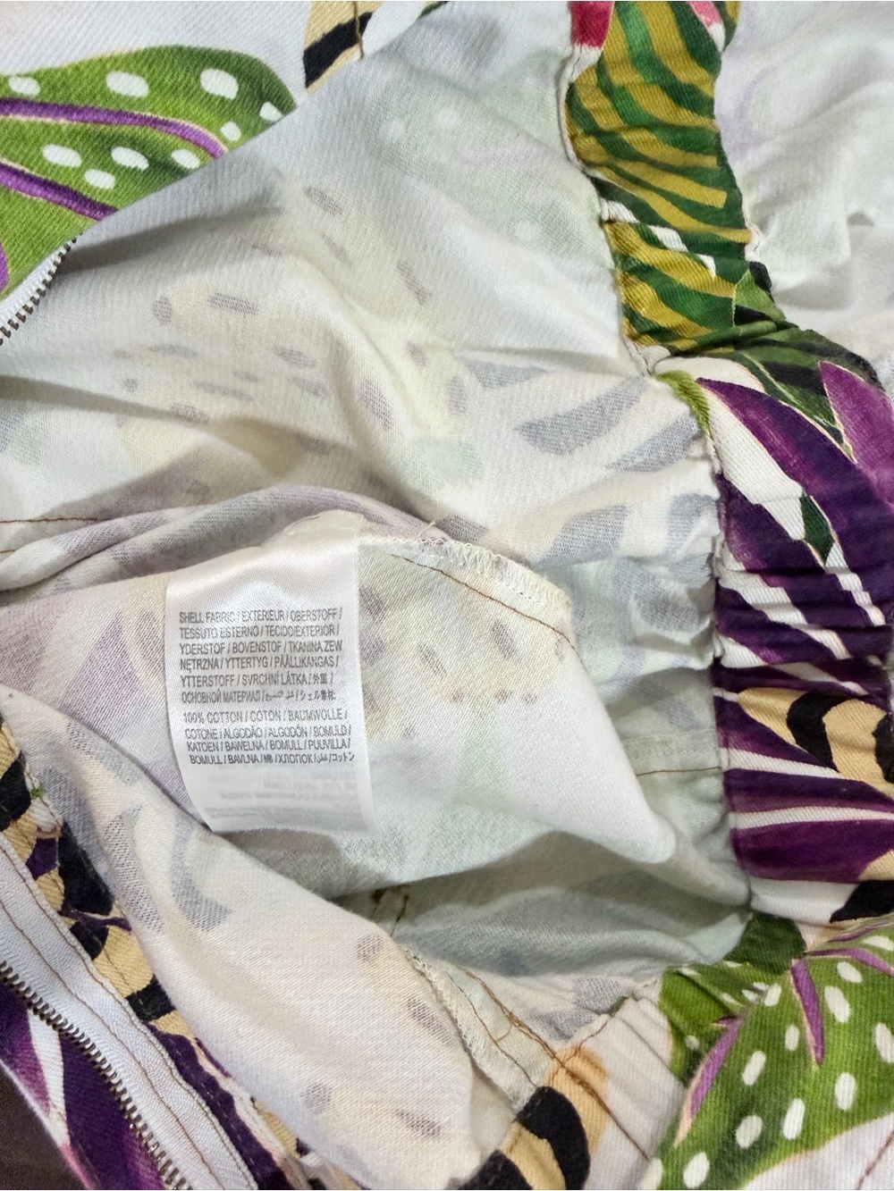 FarmRio Tropical Print Short-Sleeve Jumpsuit in White - Picture 12 of 12